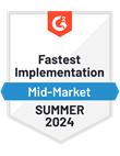 Fastest implementation (Mid-market) - G2