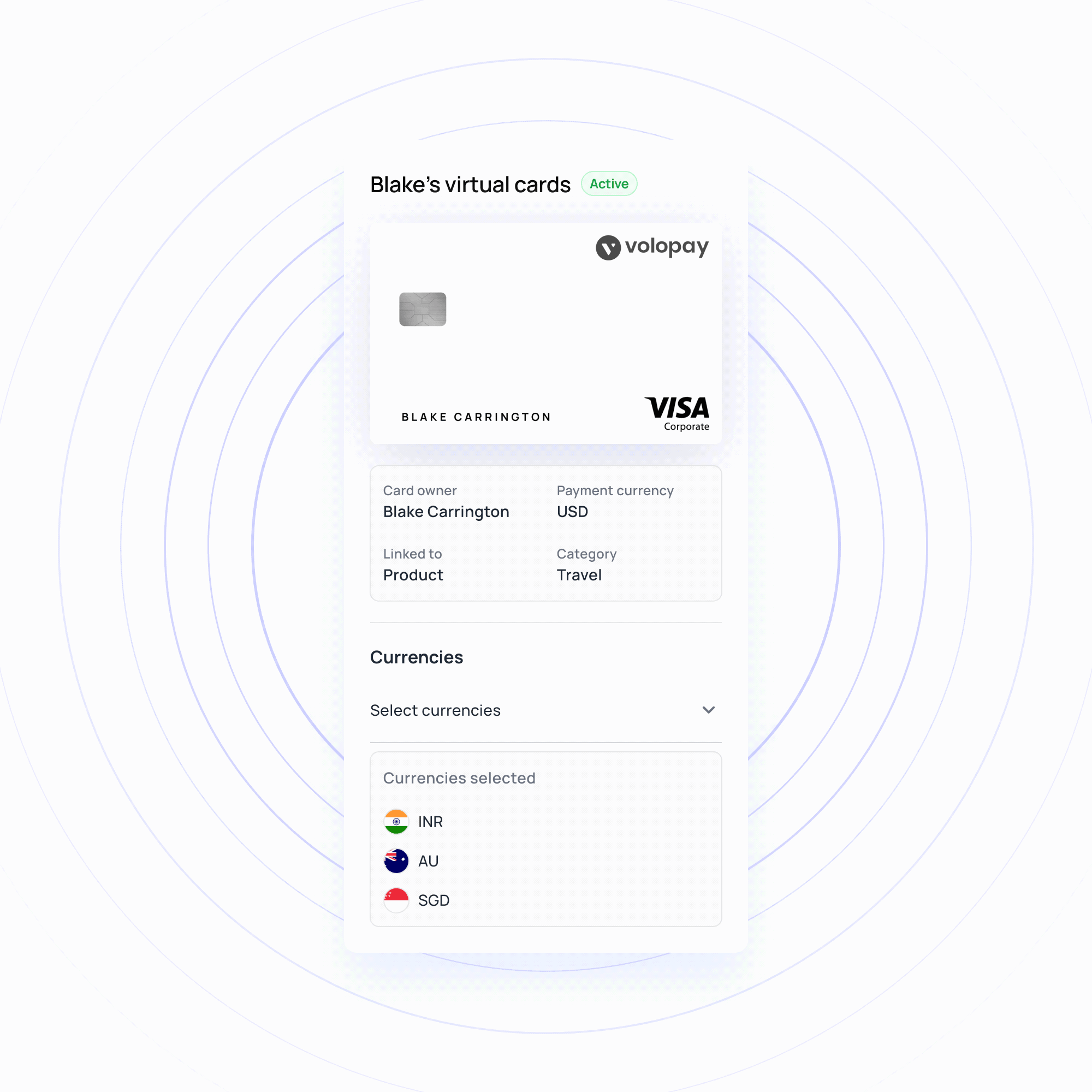 Issue virtual cards for multi-currency spending