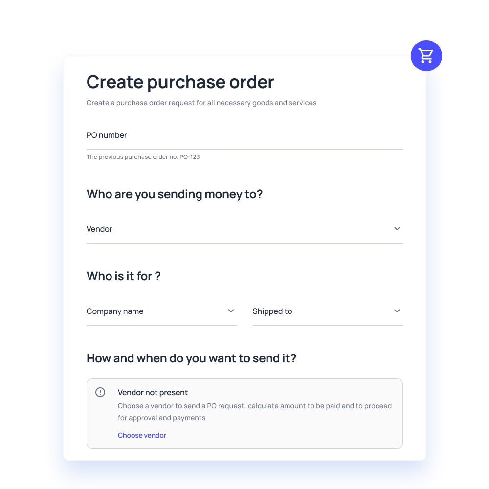 Purchase order generation - Procure to pay software