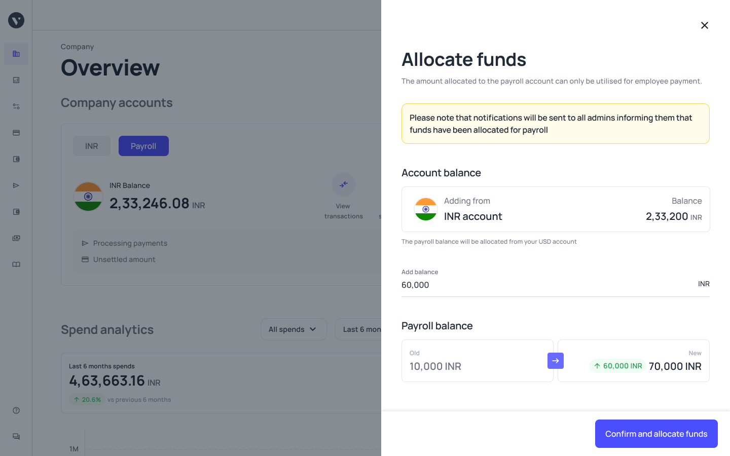 Allocate your funds