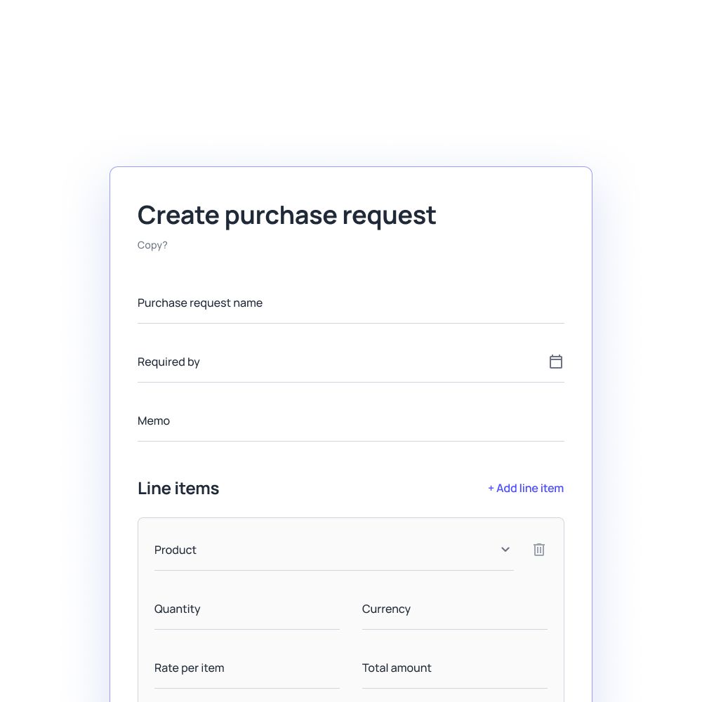 Purchase requisitions