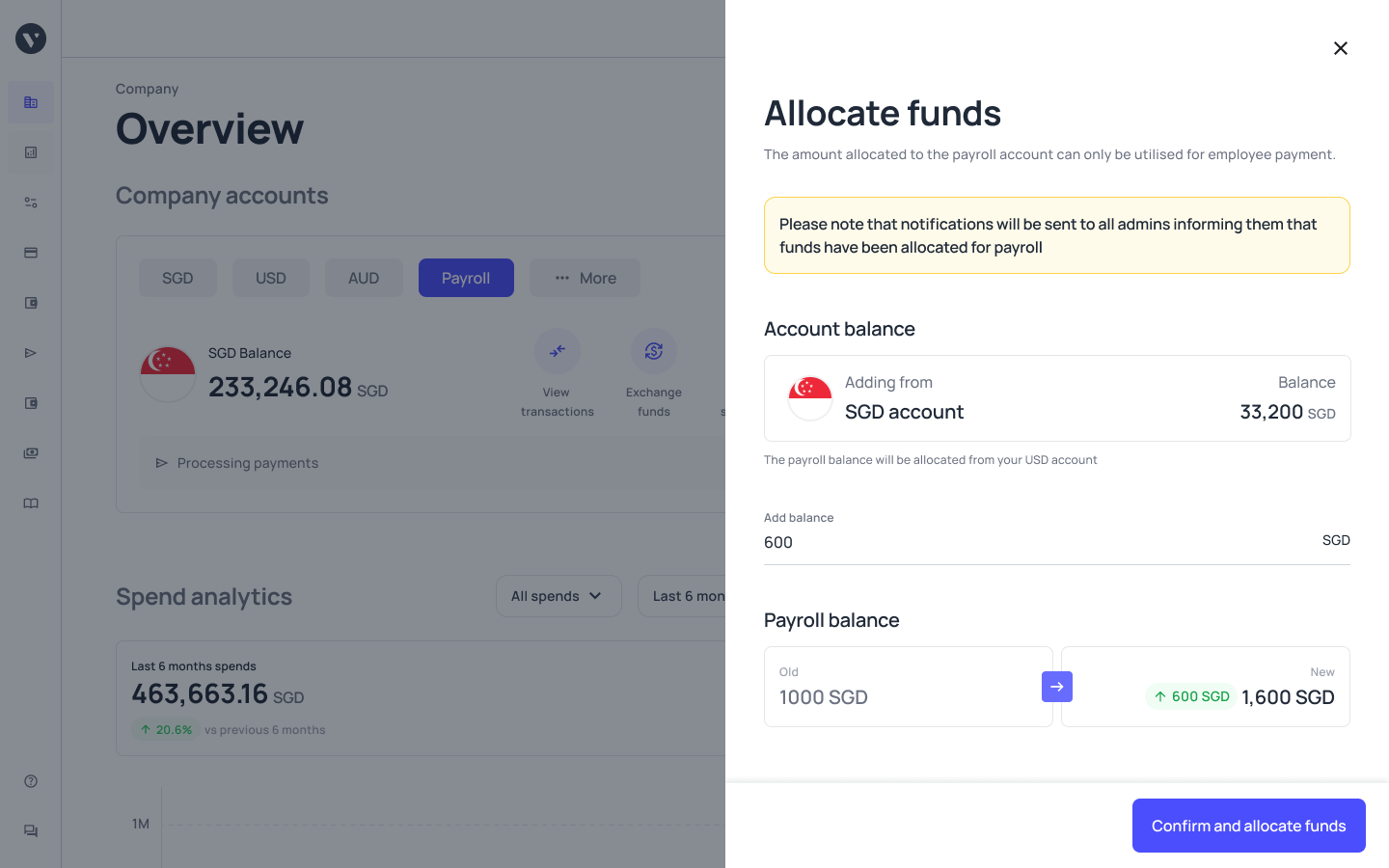 Allocate your funds