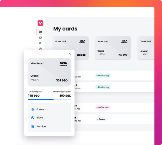 Subscription management with virtual cards