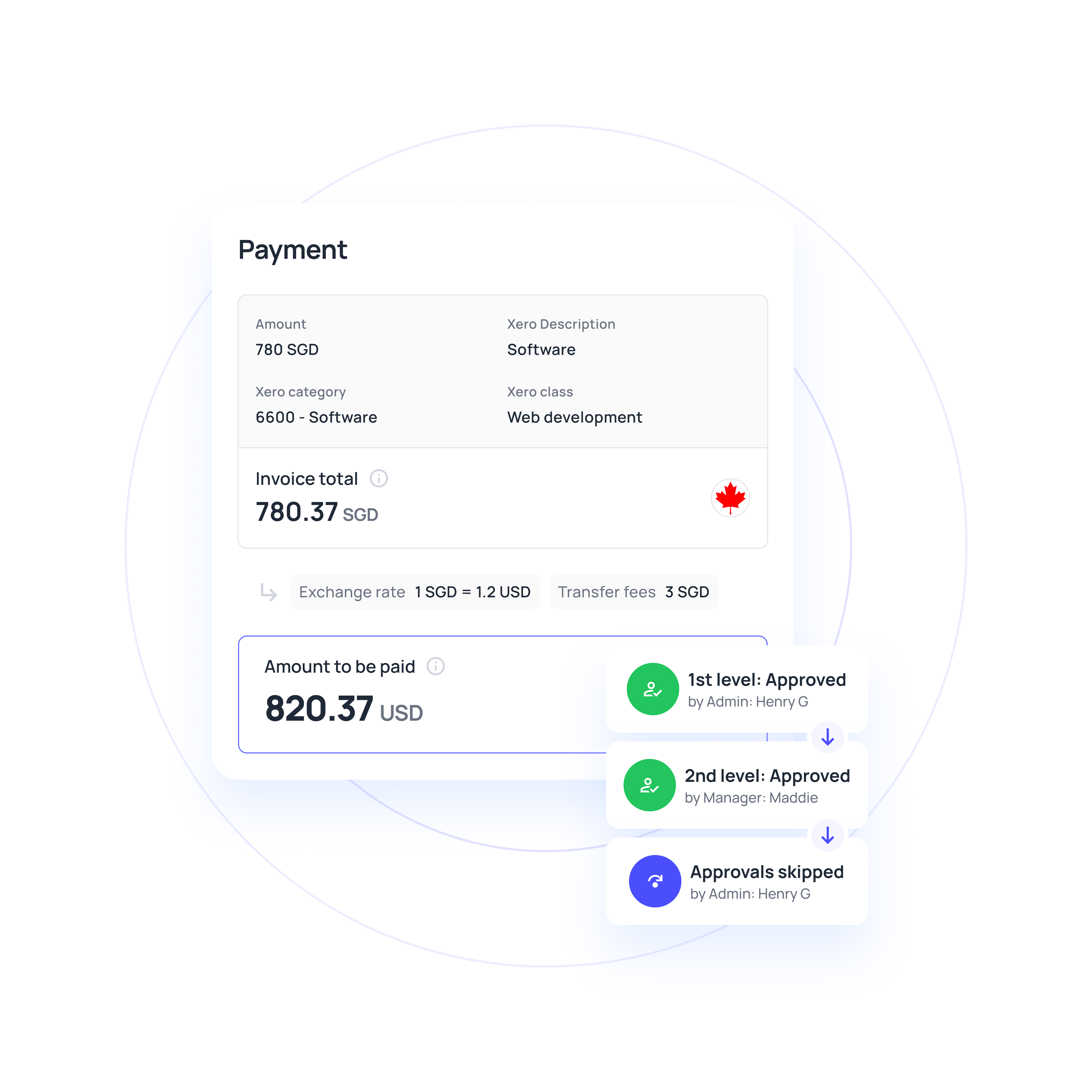 Know what the payment costs before you approve it