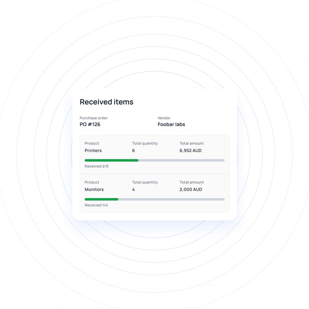 Product receipt - Volopay procurement