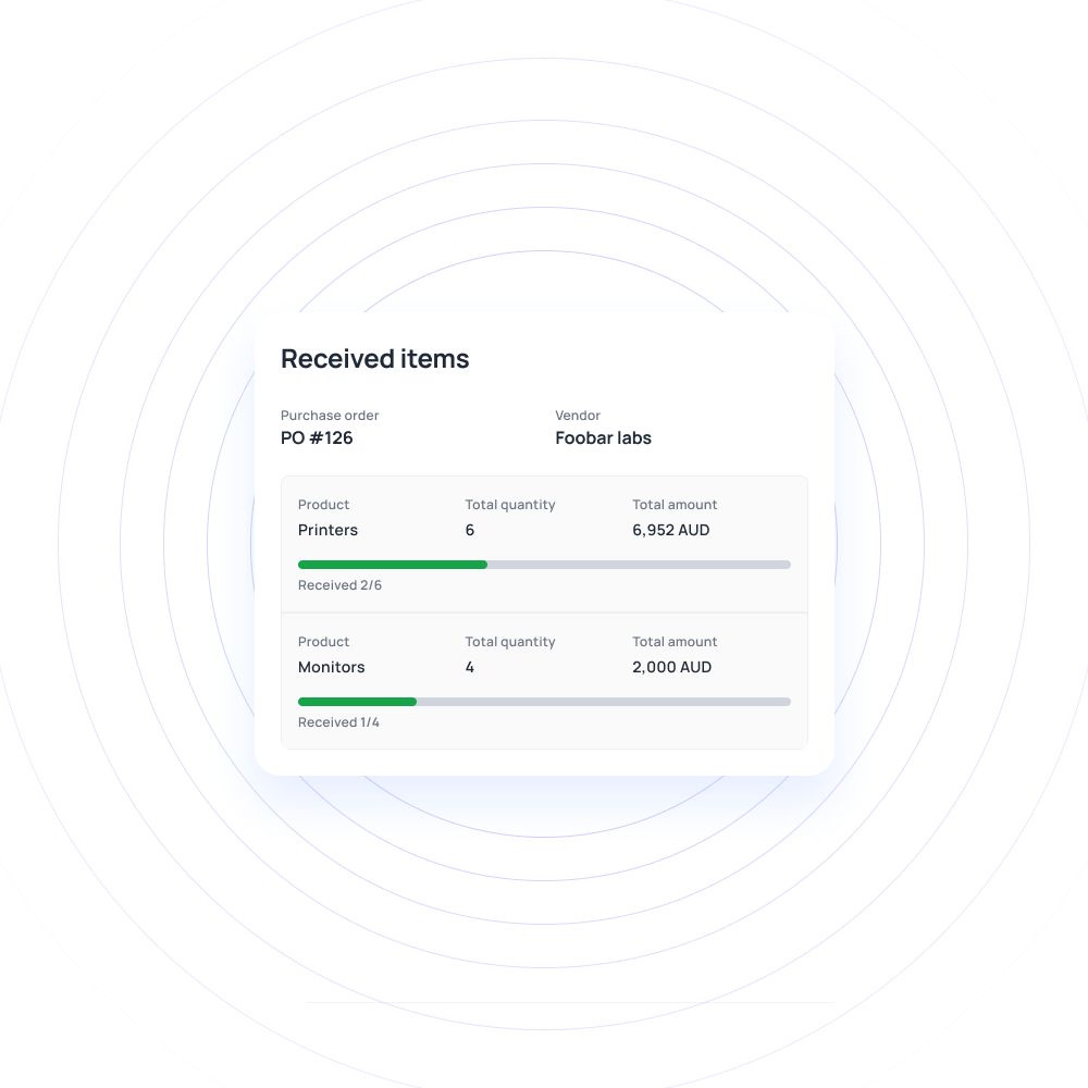 Product receipt - Volopay procurement