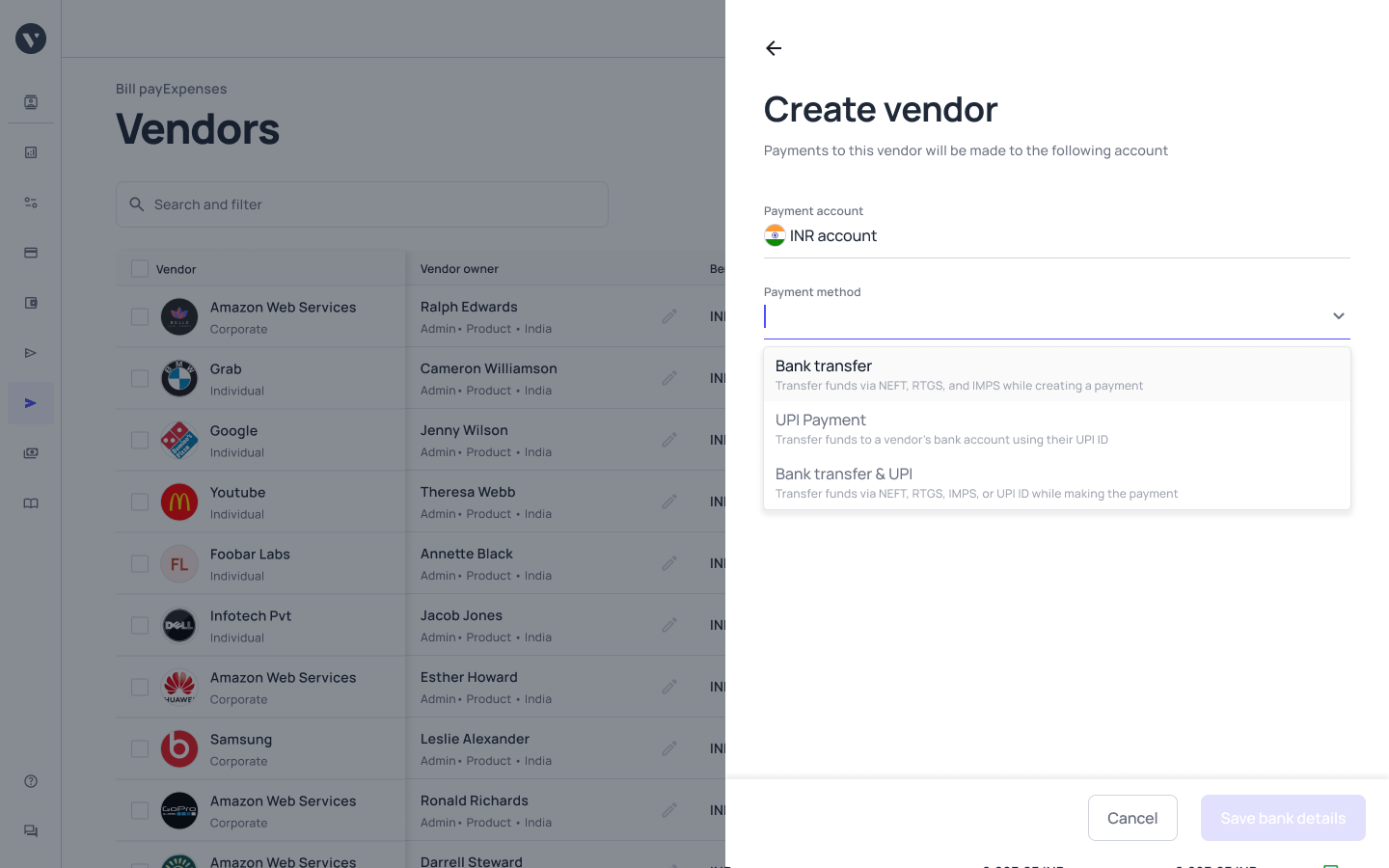 Create new vendor