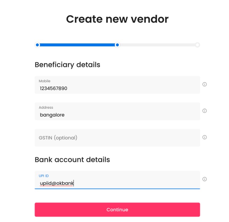 Create new vendor